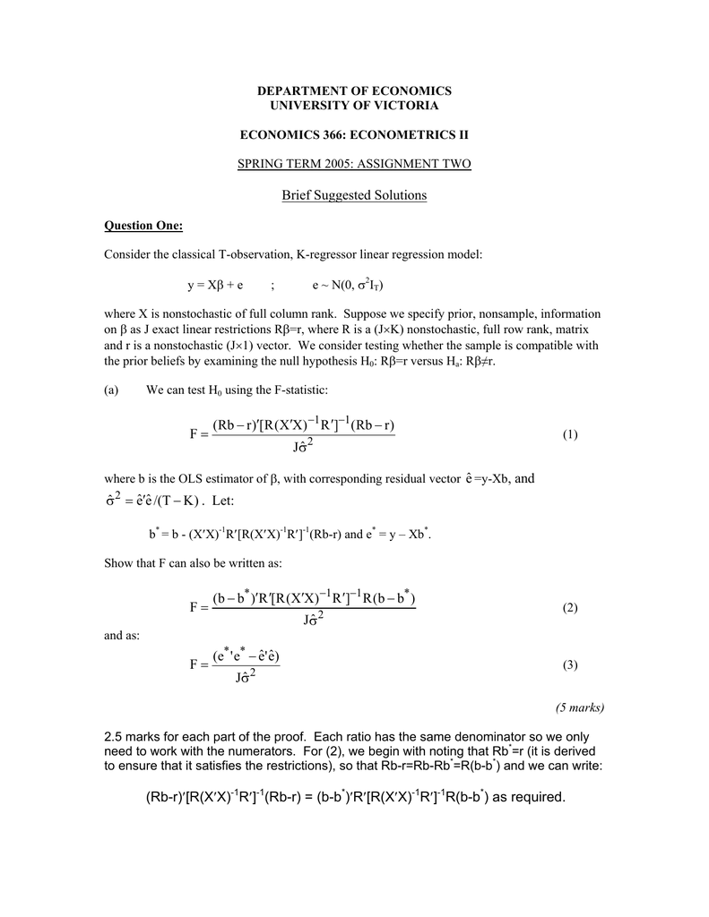 Brief Suggested Solutions ˆj R Rb R Xx R R Rb F S