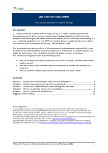 Self and Peer Assessment