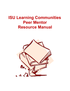 Peer Mentor Resource Manual - Learning Communities