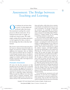 Assessment: The Bridge between Teaching and Learning