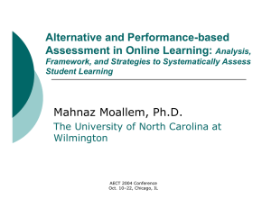 Alternative and Performance-based Assessment in Online Learning