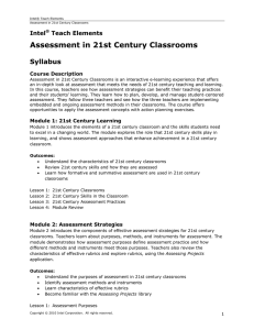 Assessment in 21st Century Classrooms