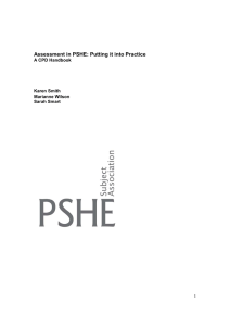 Assessment in PSHE: Putting it into Practice