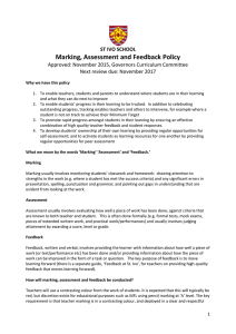 Marking, Assessment and Feedback Policy