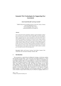 Semantic Web Technologies for Supporting Peer Assessment