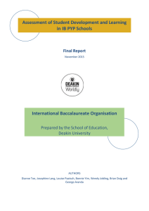Assessment of Student Development and Learning in IB PYP