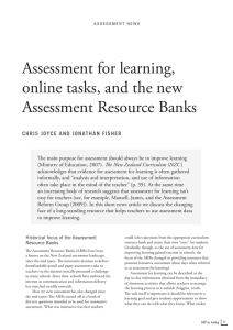 Assessment for learning, online tasks, and the new Assessment