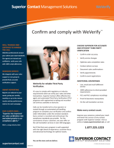 Confirm and comply with WeVerifySM