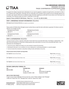 Managed Account Trade Confirmation Suppression Form