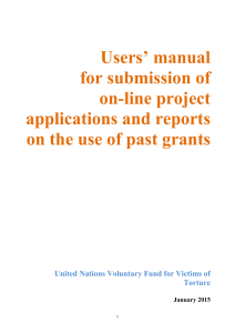 User Manual - OHCHR - eGrants Management System