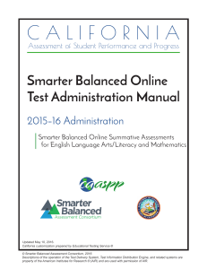 Smarter Balanced Online Test Administration Manual