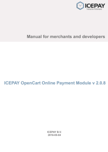 Manual for merchants and developers ICEPAY OpenCart Online