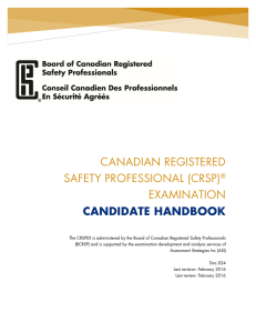 CRSPEX Candidate handbook - Board of Canadian Registered