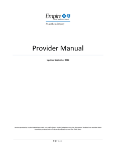 Empire Provider Manual - Empire Blue Cross Blue Shield