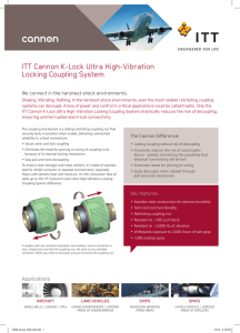 ITT Cannon K-Lock Ultra High-Vibration Locking Coupling System
