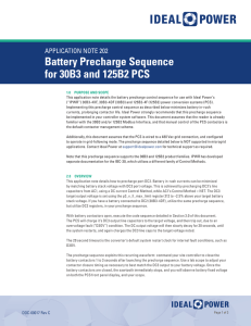 Battery Precharge Sequence for 30B3 and 125B2 PCS