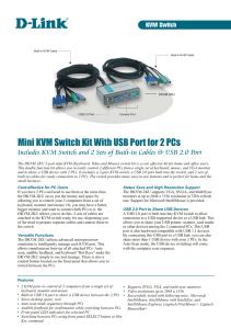 Mini KVM Switch Kit With USB Port for 2 PCs - D-Link