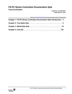 FX-PC Series Controllers Enumeration Sets