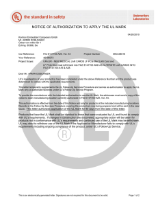 notice of authorization to apply the ul mark