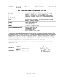 ul test report and procedure