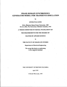 phase-domain synchronous generator model for