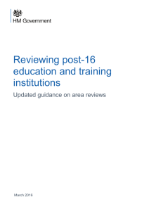 updated guidance on area reviews
