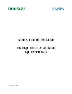 FAQs Area Code Relief