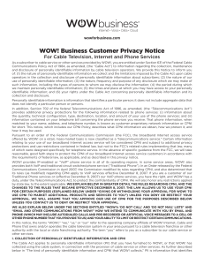 WOW! Business Customer Privacy Notice