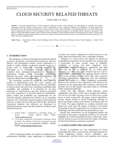 cloud security related threats - International Journal of Scientific and