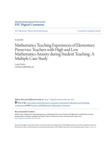 Mathematics Teaching Experiences of Elementary Preservice