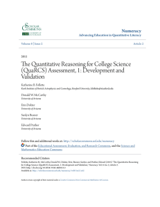 The Quantitative Reasoning for College Science