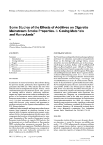 Some Studies of the Effects of Additives on Cigarette