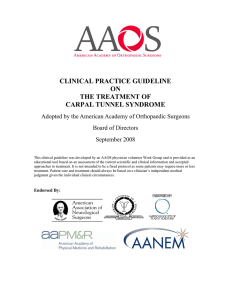 Clinical practice guideline on the treatment of carpal tunnel