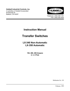 Transfer Switches - Hubbell Industrial Controls