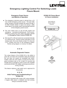 Emergency Lighting Control For Switching Loads