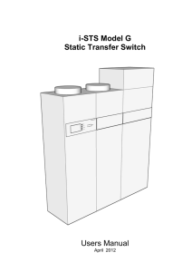 i-STS Model G Static Transfer Switch 400 – 1600A Users Manual