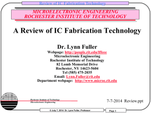 A Review Of IC Fabrication Technology - RIT