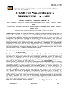 The Shift from Microelectronics to Nanoelectronics – A