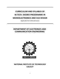 Curriculum and Syllabus - National Institute of Technology Calicut
