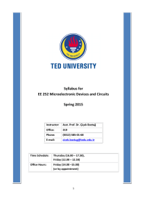 Syllabus for EE 252 Microelectronic Devices and Circuits Spring 2015
