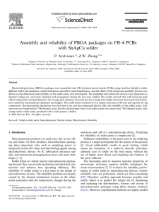 Assembly and reliability of PBGA packages on FR