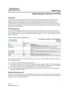 Voltage Regulator Selection for FPGAs