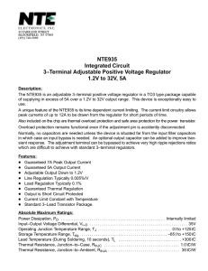 NTE935 Integrated Circuit 3–Terminal Adjustable Positive Voltage