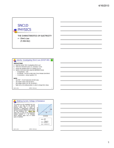 1DPHYS - PP16 (Ohm`s Law