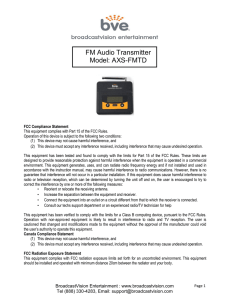 FM Audio Transmitter Model: AXS-FMTD