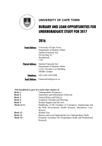 Bursary and Loan Opportunities for Undergraduate Study