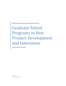 Graduate School Programs in New Product Development