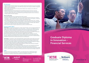 Graduate Diploma in Innovation - Financial Services