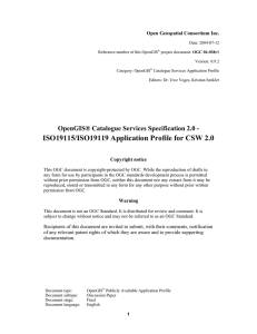 ISO19115/ISO19119 Application Profile for CSW 2.0