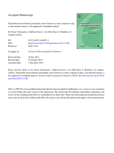 Disposable electrochromic polyaniline sensor based on a